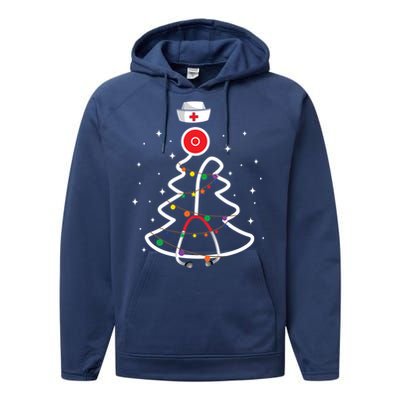 Christmas Nurse Stethoscope Christmas Tree Nurse Gift Performance Fleece Hoodie