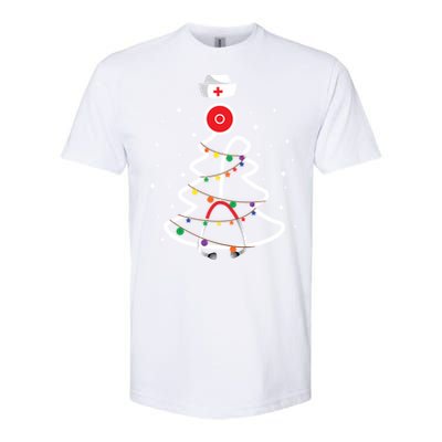 Christmas Nurse Stethoscope Christmas Tree Nurse Gift Softstyle CVC T-Shirt