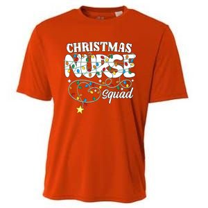 Christmas Nurse Squad Party Cute Nursing Np Rn Xmas Lights Gift Cooling Performance Crew T-Shirt