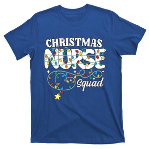 Christmas Nurse Squad Party Cute Nursing Np Rn Xmas Lights Gift T-Shirt