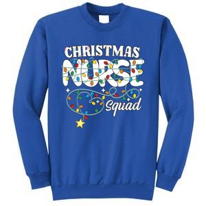 Christmas Nurse Squad Party Cute Nursing Np Rn Xmas Lights Gift Tall Sweatshirt