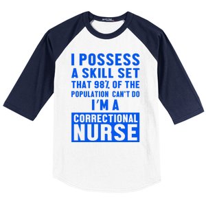 Correctional Nurse Skill Set Nursing Rn Gift Baseball Sleeve Shirt