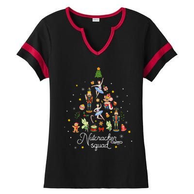 Christmas Nutcracker Squad Ballet Dance Ladies Halftime Notch Neck Tee