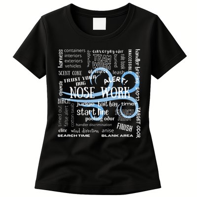 Canine Nosework Sniffer Dog Womens T-Shirt