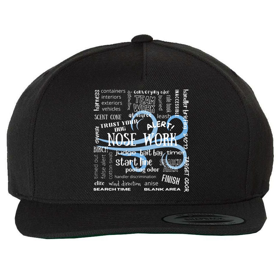 Canine Nosework Sniffer Dog Wool Snapback Cap