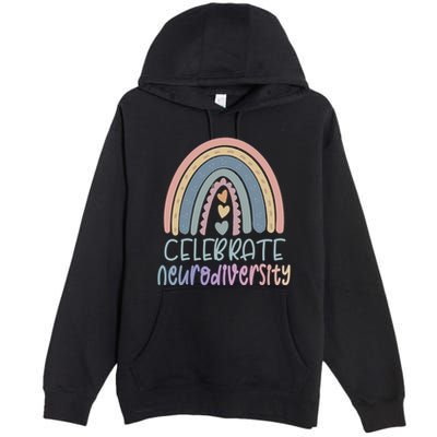 Celebrate Neurodiversity Tal Health Autism Awareness Gift Premium Pullover Hoodie