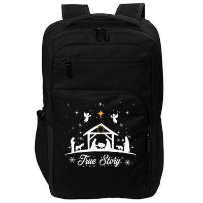 Christmas Nativity True Story Nativity Scene Gifts Impact Tech Backpack