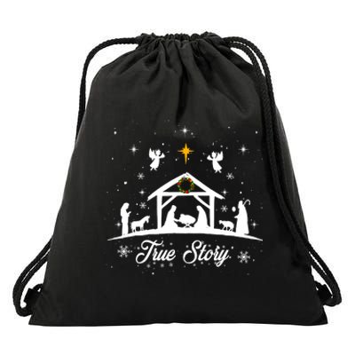 Christmas Nativity True Story Nativity Scene Gifts Drawstring Bag