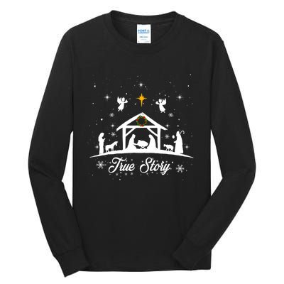 Christmas Nativity True Story Nativity Scene Gifts Tall Long Sleeve T-Shirt