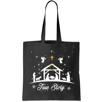 Christmas Nativity True Story Nativity Scene Gifts Tote Bag