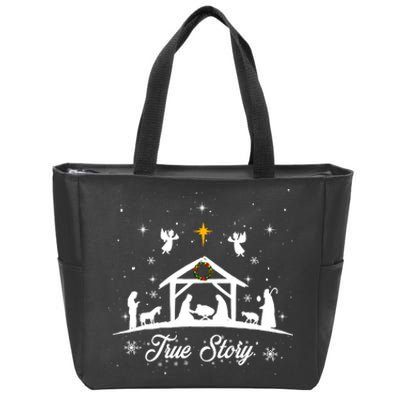 Christmas Nativity True Story Nativity Scene Gifts Zip Tote Bag