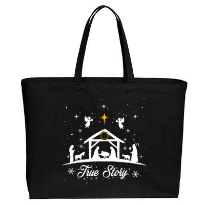 Christmas Nativity True Story Nativity Scene Gifts Cotton Canvas Jumbo Tote