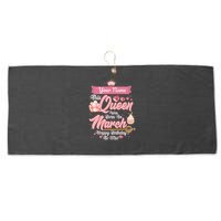 Please Delete! Custom Name This Queen Was Born In March Happy Birthday To Me Large Microfiber Waffle Golf Towel