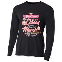 Please Delete! Custom Name This Queen Was Born In March Happy Birthday To Me Cooling Performance Long Sleeve Crew