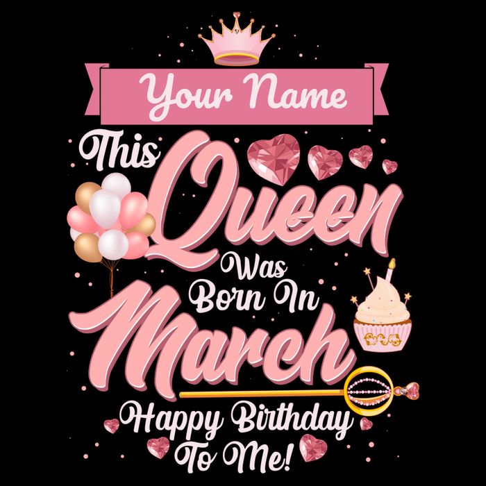 Please Delete! Custom Name This Queen Was Born In March Happy Birthday To Me Visor