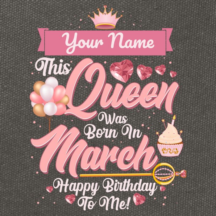 Please Delete! Custom Name This Queen Was Born In March Happy Birthday To Me Cotton Canvas Backpack