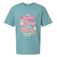 Please Delete! Custom Name This Queen Was Born In March Happy Birthday To Me Sueded Cloud Jersey T-Shirt