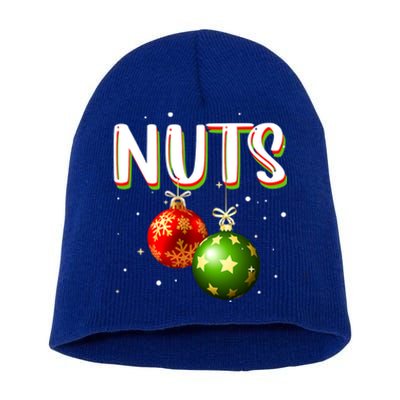 Chest Nuts Tee Christmas Matching Couples Chestnuts Xmas Great Gift Short Acrylic Beanie