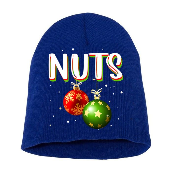 Chest Nuts Tee Christmas Matching Couples Chestnuts Xmas Great Gift Short Acrylic Beanie