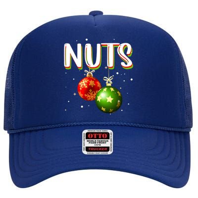 Chest Nuts Tee Christmas Matching Couples Chestnuts Xmas Great Gift High Crown Mesh Back Trucker Hat