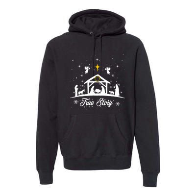 Christmas Nativity True Story Nativity Scene Gifts Premium Hoodie