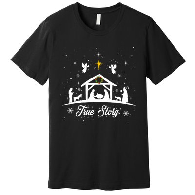 Christmas Nativity True Story Nativity Scene Gifts Premium T-Shirt