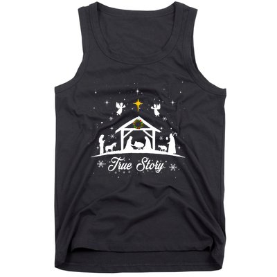 Christmas Nativity True Story Nativity Scene Gifts Tank Top