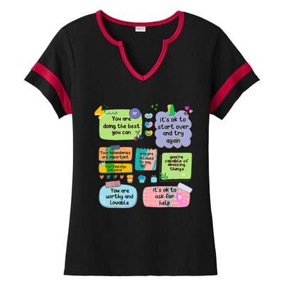 Counselor Note To Self Mental Health School Ladies Halftime Notch Neck Tee