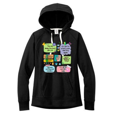 Counselor Note To Self Mental Health School Women's Fleece Hoodie