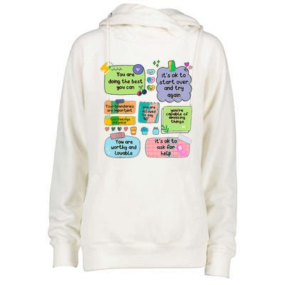 Counselor Note To Self Mental Health School Womens Funnel Neck Pullover Hood