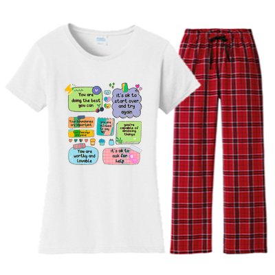 Counselor Note To Self Mental Health School Women's Flannel Pajama Set