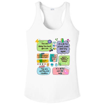 Counselor Note To Self Mental Health School Ladies PosiCharge Competitor Racerback Tank