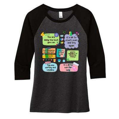 Counselor Note To Self Mental Health School Women's Tri-Blend 3/4-Sleeve Raglan Shirt