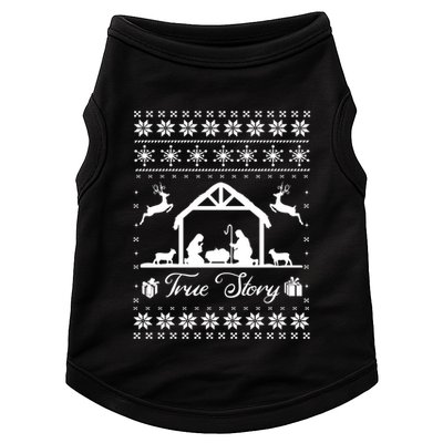 Christmas Nativity True Nativity Story Scene Ugly Sweater Doggie Tank