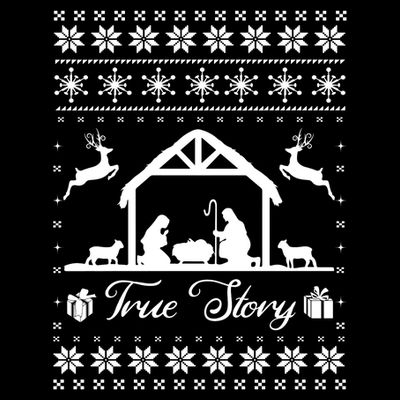 Christmas Nativity True Nativity Story Scene Ugly Sweater T-Shirt