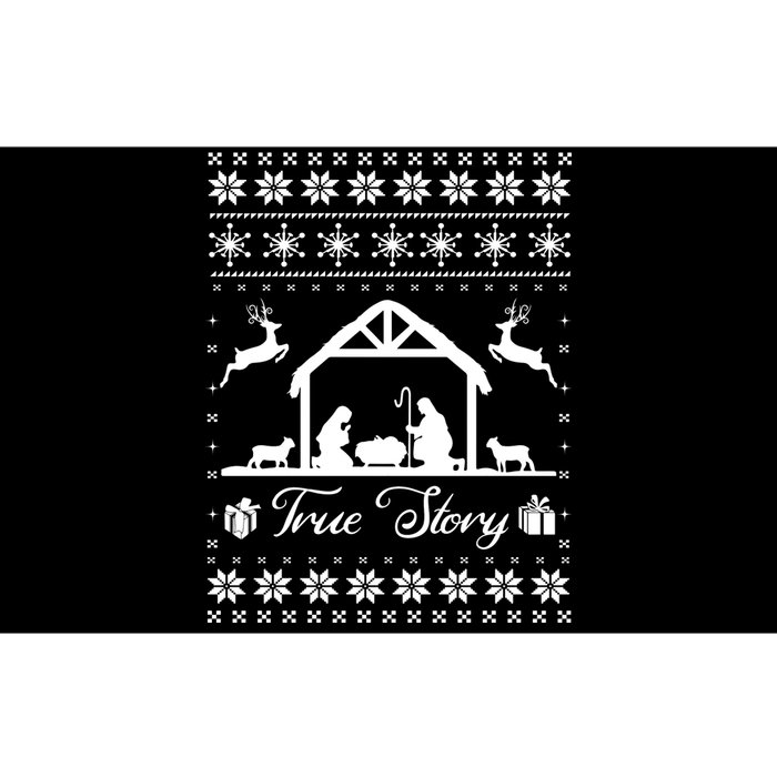 Christmas Nativity True Nativity Story Scene Ugly Sweater Bumper Sticker