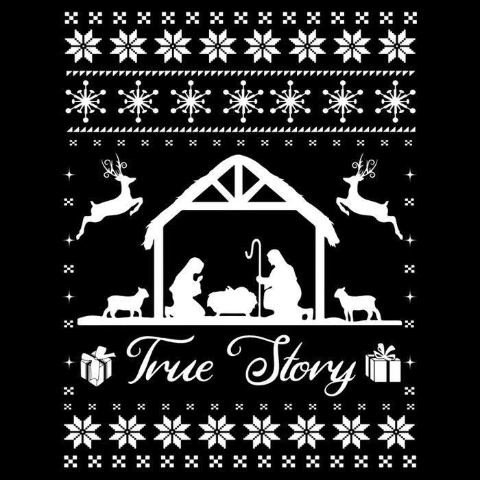 Christmas Nativity True Nativity Story Scene Ugly Sweater Drawstring Bag
