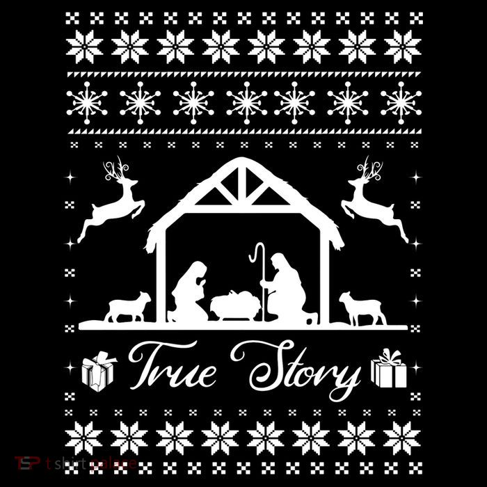 Christmas Nativity True Nativity Story Scene Ugly Sweater Flatbill Hat