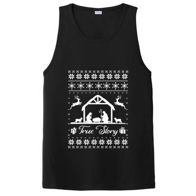 Christmas Nativity True Nativity Story Scene Ugly Sweater PosiCharge Competitor Tank