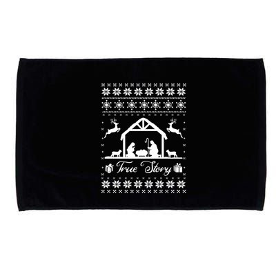 Christmas Nativity True Nativity Story Scene Ugly Sweater Microfiber Hand Towel