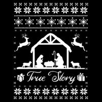 Christmas Nativity True Nativity Story Scene Ugly Sweater Short Acrylic Beanie