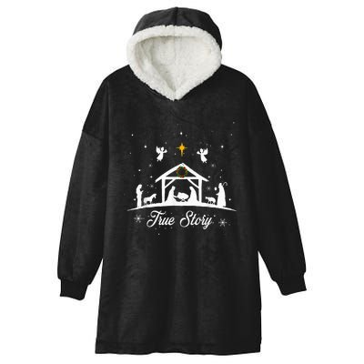 Christmas Nativity True Story Nativity Scene Family Matching  Hooded Wearable Blanket