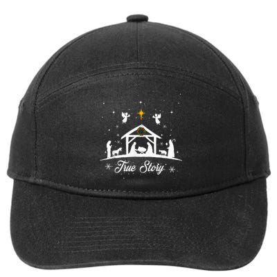 Christmas Nativity True Story Nativity Scene Family Matching  7-Panel Snapback Hat