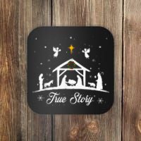 Christmas Nativity True Story Nativity Scene Family Matching  Coaster