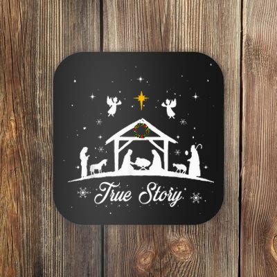 Christmas Nativity True Story Nativity Scene Family Matching  Coaster