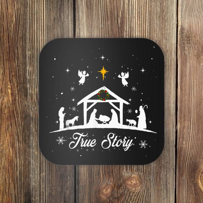 Christmas Nativity True Story Nativity Scene Family Matching  Coaster