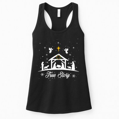 Christmas Nativity True Story Nativity Scene Gifts Womens Tank Top