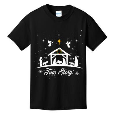 Christmas Nativity True Story Nativity Scene Gifts Kids T-Shirt