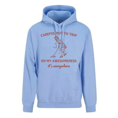 Careful Not To Trip On My Awesomeness Retro Unisex Surf Hoodie