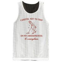 Careful Not To Trip On My Awesomeness Retro Mesh Reversible Basketball Jersey Tank